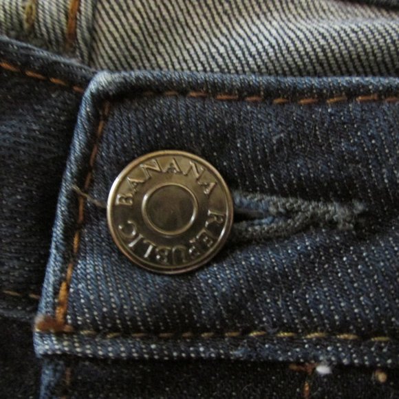 BANANA REPUBLIC WOMEN'S SIZE 4 S JEANS DARK BLUE DENIM MID RISE BOOT CUT - Picture 4 of 10